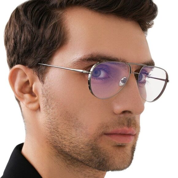 NEW Tom Ford TF5658 008 Shiny Gunmetal Aviator Unisex Eyeglasses - Picture 4 of 13
